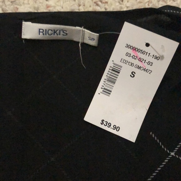 💜 S 💜 NWT Blouse Tank Elastic Checkered - Picture 6 of 9